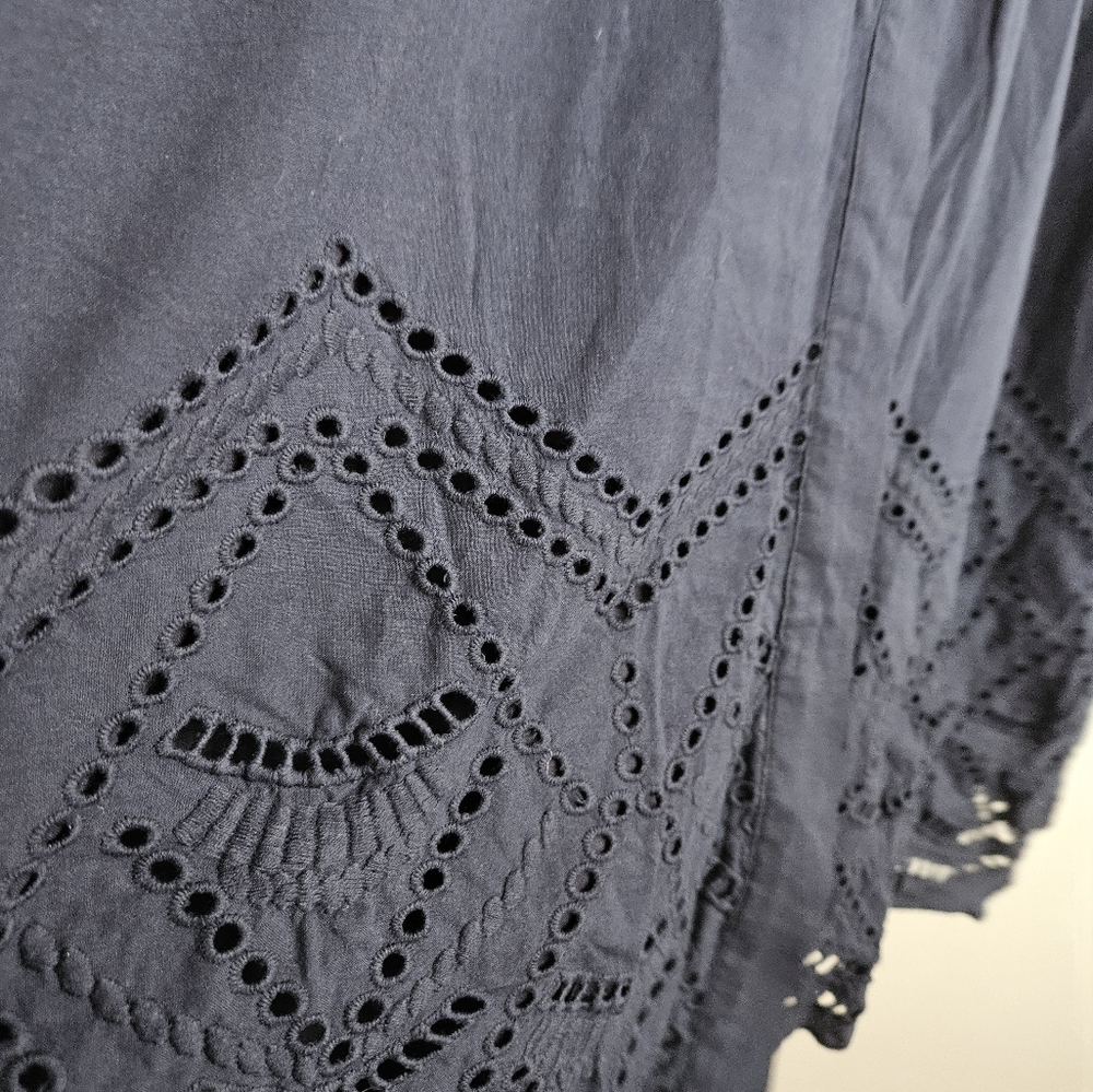Tuckernuck Size M Navy Eyelet Royal Shirt Dress - Worn once! - Picture 5 of 6